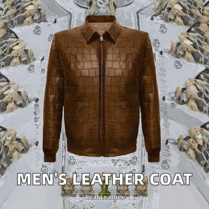 Chaqueta Bomber de Lona y Cuero Estilo Vintage con Cierre de Cremallera y Diseño con Grabado en Relieve - Product Image 4