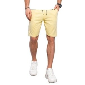 Pantalones cortos de chándal informales de verano 100% de algodón para hombre, pantalones cortos de gimnasio de estilo callejero con decoración de patrón y bolsillos cortos de lana - Product Image 1