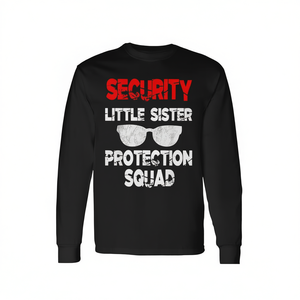 T-shirt à manches longues Vintage Little Sister Protection Squad, soutien de la fraternité pour les frères et les membres du groupe, Littlesister - Product Image 3