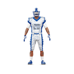 Maillot de football américain personnalisé sublimé, short de haute qualité, séchage rapide, évacuation de l'humidité, antibactérien, tissu 100% polyester - Product Image 6