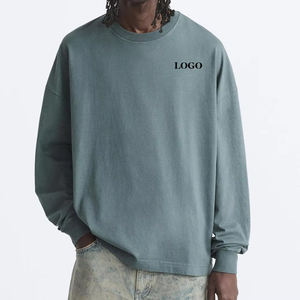 Camiseta personalizada de alta calidad para hombre, Fina camiseta de manga larga con cuello redondo para hombre, camiseta de gran tamaño de algodón 100% al por mayor para hombre - Product Image 5