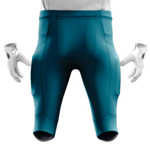 Uniforme de football américain sublimé en polyester 100% personnalisé, matériel d'équipe en sergé blanc sarcelle respirant, maillot court à l'avant - Product Image 6