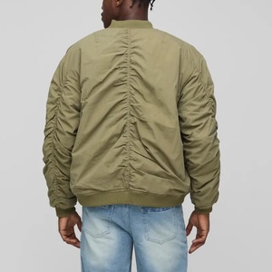 Veste de baseball surdimensionnée légère OEM pour hommes, veste universitaire en satin, sur mesure, taille plus, patchwork, logo brodé - Product Image 6