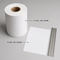 Étiquettes d'expédition personnalisées en taille et forme, résistantes à l'eau et aux UV, thermiques directes - Rouleaux adhésifs blancs sensibles