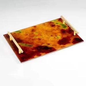 Atractivo diseño de pegatinas bandeja para servir plato para servir comida de mesa de Navidad uso con asas recubiertas de oro - Product Image 6