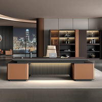 Tavolo da ufficio di lusso in legno con sedia Design moderno Boss Desk Executive Office Desk Set Manager mobili per ufficio scrivania da lavoro
