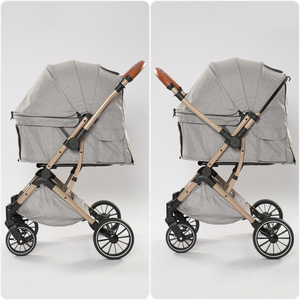 Carrinho de Transporte de Luxo Removível e Desmontável com 4 Rodas, Leve, para Cães e Gatos – Atacado de Fábrica - Product Image 4