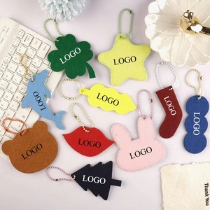 LOGO personnalisé porte-clés brodé pendentifs vierges sac de bricolage porte-clés personnalisés accessoires étiquettes à bagages tissu anti-perte - Product Image 1