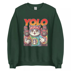 Sudadera de cuello redondo recortada con dobladillo crudo vintage de peso pesado personalizada con estampado DTG para hombre - Product Image 3