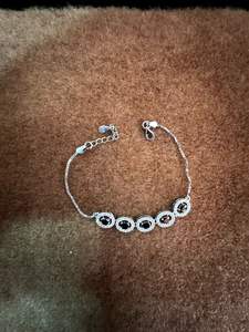 Charmant bracelet vintage en zircon noir pour femme en argent fin 925 5.920 GRM - Product Image 2