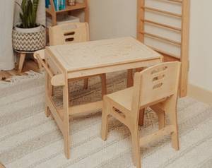 Modern Montessori Study <b>Table</b> Chair Set Solid Wood for Kids' Learning Safe Adjustable for School Hotel Bathroom Living Room - Product Image 2