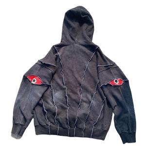 Sudadera con Capucha Casual para Hombre, Lavado Ácido Personalizado, Diseño Desgastado, Impresión Digital de Letras, Parche, 100% Algodón, Ecológica, Secado Rápido, Transpirable - Product Image 2