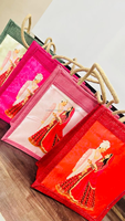 Sac de jute décoratif écologique coloré avec fermeture éclair pour mariage indien Haldi Mehndi Sangeet Party Favor sacs-cadeaux