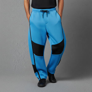 OEM/ODM Fashionable Elastic Waistband Streetwear Straight Leg 100% Cotton <b>Oversized</b> Sweatpants Breathable Color Block <b>jogger</b> - Product Image 2