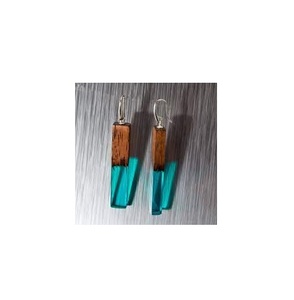 Boucles d'oreilles en résine de bois, bijoux fantaisie, exportateur indien, taille personnalisable pour femmes, fiançailles, mariage - Product Image 1