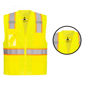 Chaleco de Trabajo para Hombre de Color Amarillo, de Alta Calidad, Transpirable, con Malla Reflectante para Rescate en Carretera - Product Image 4