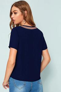 Dernier t-shirt indien exclusif Tops à tricoter à la mode Femmes Confortable Vêtements réguliers Hauts courts formels de la boutique indienne - Product Image 2