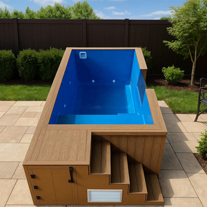 Custom Factory marron bleu couleur bois <span class=keywords><strong>piscine</strong></span> conteneur expédition petites piscines <span class=keywords><strong>hors</strong></span> <span class=keywords><strong>sol</strong></span> natation extérieure en fibre de verre - Product Image 1