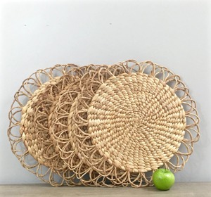 Napperon en jacinthe d'eau en forme de fleur à la mode produits écologiques fabriqués au Vietnam napperon tissé de décoration de table en gros - Product Image 4