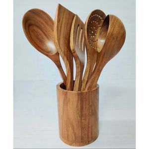 Cuillère à fente pour serveur de pâtes bon marché, tourneur de nourriture, cuillère de cuisson solide, ustensiles de cuisine, cuillère de service de riz en bois chinois - Product Image 4