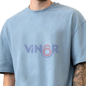 Camiseta personalizada para hombre 100% algodón de gran tamaño con hombros caídos y cuello simulado extendido camiseta de gran tamaño de alta calidad para hombre - Product Image 5