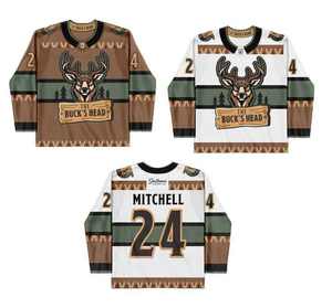 Maillot de hockey sur glace personnalisé Atlanta HC Waffle Squad Buck's Head, uniforme d'équipe professionnel sublimé, nom et numéro personnalisés - Product Image 5