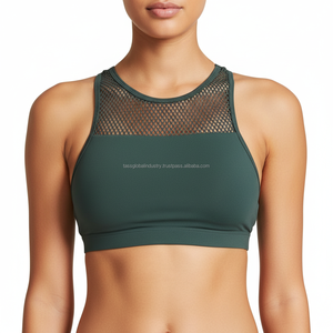 Soutien-gorge de yoga sans couture pour femme, maintien moyen, haut court de sport rembourré, soutien-gorge de sport athlétique - Product Image 1
