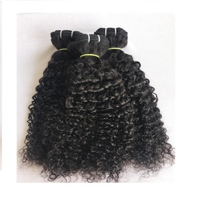 Venta al por mayor 18 ''Kinky Curly Remy Hair Bundle Cutícula alineada Raw Cambodian Indian Temple Virgin Extensiones humanas Proveedor indio - Product Image 6