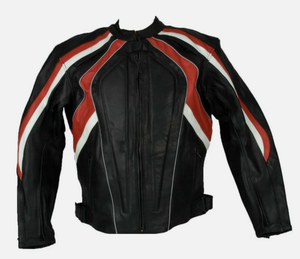 แจ็คเก็ตหนังแท้สำหรับขี่มอเตอร์ไซค์ทำจากหนังวัวพร้อมแผง Samtex สี่ด้านพร้อมตัวป้องกันผ่านการรับรองจาก CE โลโก้ออกแบบได้ตามต้องการ - Product Image 1