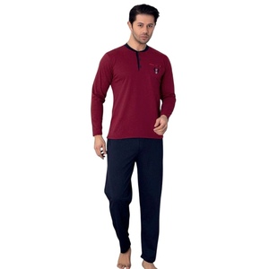 Conjunto de Pijama Suave para Hombre, Talla Grande, Manga Larga, Transpirable, Mezcla de Algodón, Ropa de Dormir Cómoda, Elegante y Relajante - Product Image 4