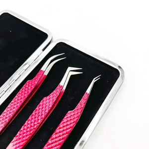 Venta al por mayor punta de fibra Volumen 45 pinzas de pestañas de 90 grados pinzas de alta calidad pinzas de extensión de pestañas de Metal - Product Image 4