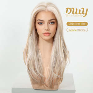 Kaitlyn-DWY 13*4 Free Parting Hand-<b>Tied</b> Top Glueless 30-Inch Synthetic Wig Transparent Lace Loose Wave Style Monofilament Base - Product Image 2