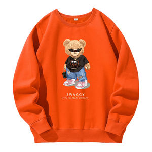 Nouveaux hommes mode contraste couleur pull sweat imprimé ours en peluche automne et hiver confortable hommes décontracté sport à capuche - Product Image 3