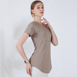 Camiseta informal de algodón de gran tamaño para mujer, cuello redondo, manga corta, suave, transpirable, relajada, sencilla, básica, de verano, para uso diario - Product Image 5
