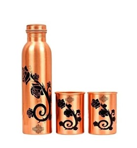 2025 Venta caliente botella de cobre impresa en caliente 1L sin BPA y a prueba de fugas Apto para lavavajillas diseño Unisex para cada sorbo - Product Image 1