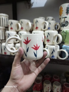 แก้วเซรามิกลายดอกทิวลิปสีแดงถ้วยชาเซรามิกพิมพ์ลายเครื่องถ้วยชามสำหรับวันวาเลนไทน์แก้วคู่ของขวัญสำหรับคู่รักแก้วชากาแฟ - Product Image 3