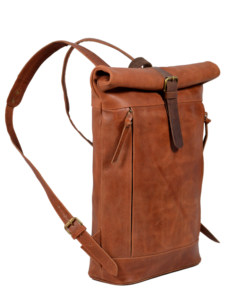 Mochila de cuero genuino Vintage de gran capacidad para hombres Durable impermeable poliéster algodón portátil para oficina y uso diario - Product Image 4