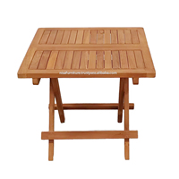 Modernes Design Outdoor Picknick-Klapptisch Massives Teakholz Terrassen-Essgartenmöbel für Camping Strand Walnuss-Finish