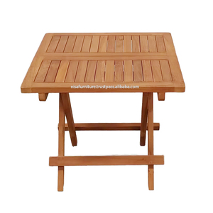 Table pliante de pique-nique d'extérieur au design moderne, en bois de teck massif, mobilier de jardin pour la terrasse, la salle à manger, le camping, la plage, finition noyer - Product Image 5