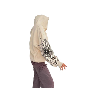 Felpa con Cappuccio Oversize Unisex in Cotone 100% con Zip, Anti-Pilling e Design <span class=keywords><strong>Spider</strong></span> Stampato su Richiesta, per Streetwear Invernale - Product Image 5