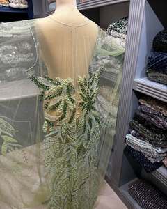 Giá Tốt Nhất Sang Trọng Handmade 100% Polyester Hàng May Mặc Chất Lượng Cao Đính Cườm Vải Zircon Dệt Lưới Xuất Khẩu Trực Tiếp Ấn Độ Nhà Cung Cấp - Product Image 3