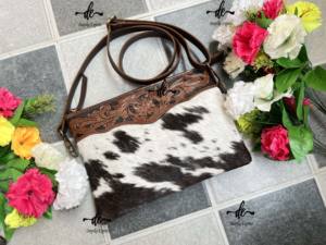 Bolso de mano de cuero con flecos para mujer, bandolera de cuero de vaca auténtico, Bohemia, tallado, Color turquesa, gran oferta - Product Image 2