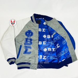 Phi Beta Sigma Fraternity Embroidery Men Varsity Jacket | PBS Fraternity Embroidered Wool Body Leather Sleeve Letterman Jacket - Product Image 1