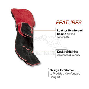 Venta al por mayor de guantes de cuero resistentes para soldar Agarre mejorado Resistencia al fuego Guantes de trabajo de seguridad duraderos resistentes al desgaste - Product Image 3
