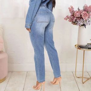 New Arrivals Custom Denim <b>Pants</b> for Women's Mid Waist Slim Fit Jeans for <b>Ladies</b> Customized Brand Design with Private Label - Product Image 5