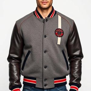 Chaqueta Universitaria de Béisbol para Hombre/Mujer/Niños: Nuevo Estilo, Parches con Logotipo Personalizado, Mangas de Cuero, Botones a Presión, Acolchado Grueso y Cálido - Product Image 3