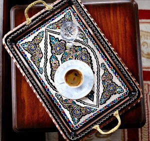 Aaliyan impex ถาดเสิร์ฟทองแดงบริสุทธิ์พิมพ์ลายที่มีดีไซน์มันดาลาสำหรับใช้ในห้องครัว - Product Image 6