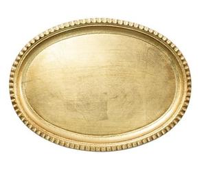 Plateau de service ovale en métal fait main moderne avec fleurs décoratives pour la maison et les mariages. - Product Image 3