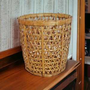 <b>Small</b> Handmade Bamboo Weave <b>Basket</b> Rattan Woven <b>Storage</b> for Home Hotel Wardrobe for Dirty Clothes Living Room Bathroom - Product Image 4