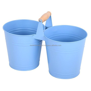 Pot de jardin galvanisé Seau de jardin suspendu Boîte en fer blanc Pots en fer Fleur en métal Jardinière - Product Image 3